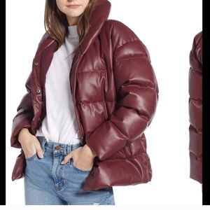 Something Navy Faux Leathet Puffer Cost